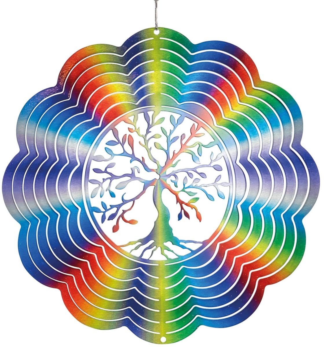 Omgoods - Regenboog Windgong met Levensboom Design 25 cm