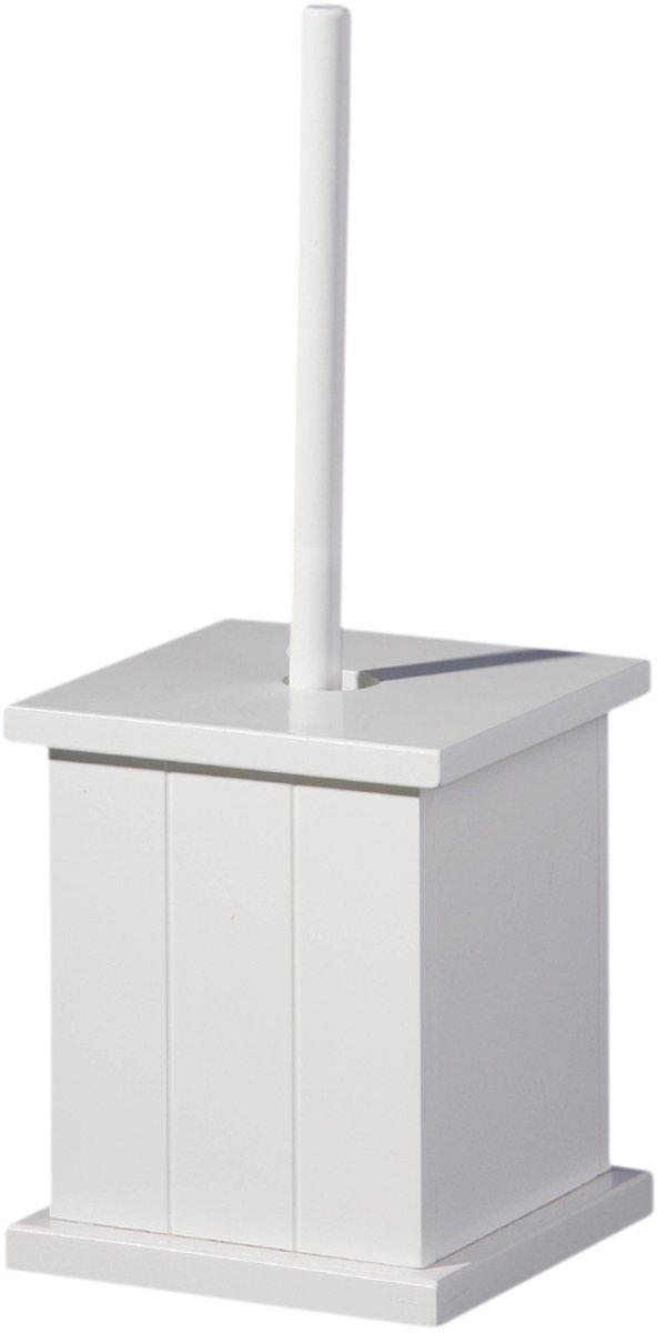 Omgoods - Toiletborstelhouder van Hout - Elegant Wit Design