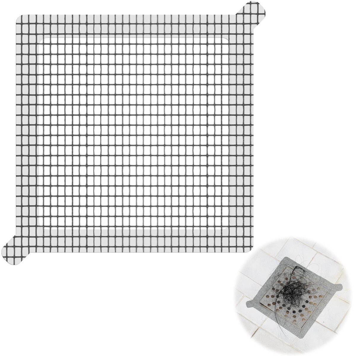 Omgoods - 30 Stuks Afvoer Haarvangers Wegwerpshowermatten 6 Inch Vierkant