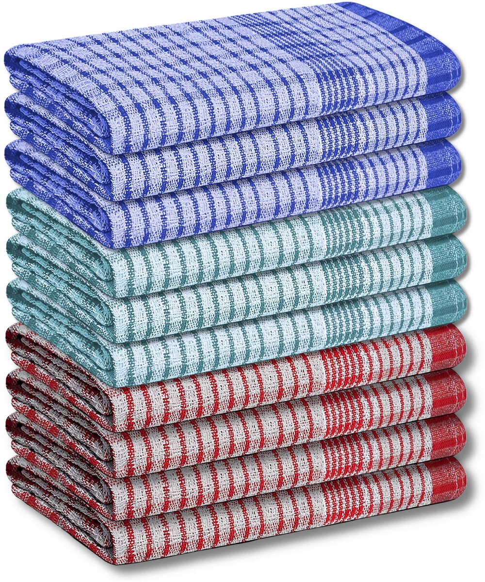 Omgoods - Wonderdry Keukenhanddoeken Set van 10 - Katoenen, Absorberend en Duurzaam