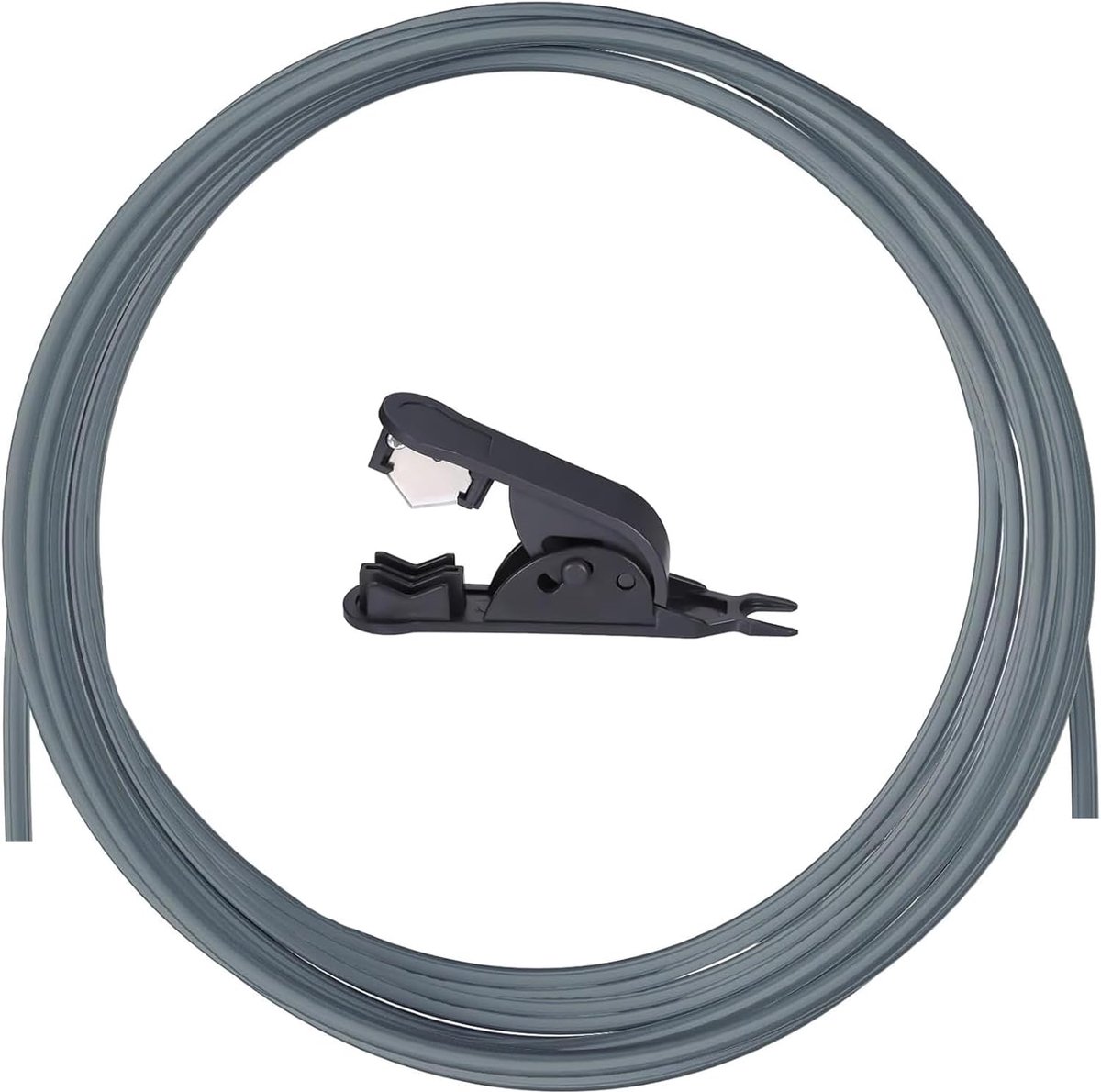 10 Meter PTFE Slang Met Snijder, 4 x 2,5 mm, PTFE Buis (ID 2,5 × OD 4), Teflonslang voor Bambu Lab A1/A1 Mini/P1P/P1S/X1C, Creality K1/K1 Max/Ender 3 V3 (Grijs)