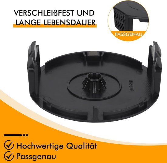 Spoelafdekking 1600A01R5J geschikt voor Bosch UniversalGrassCut 18/18-26/18-260 grastrimmer, compatibel met Bosch F016800570 draadspoel (3 stuks) — afbeelding 4