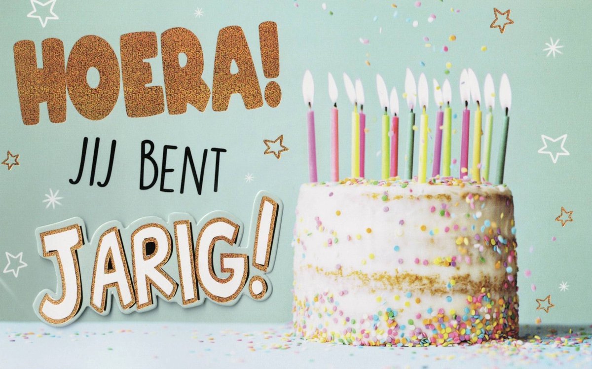 Wenskaart | 6 stuks | ADIOS applicatiekaart Hoera! Jij bent jarig!