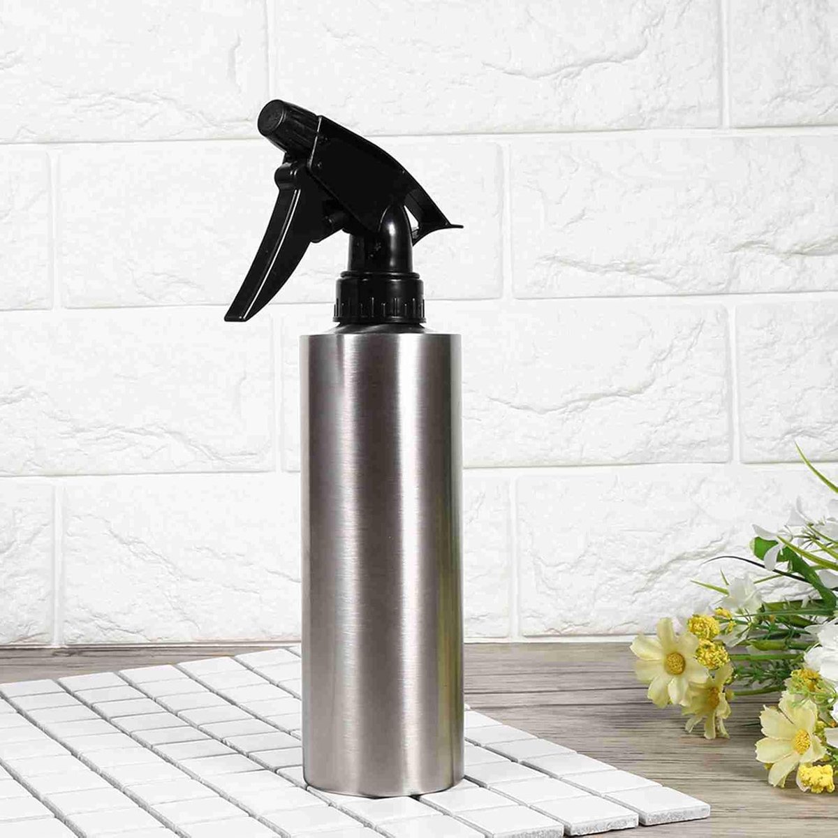 SnelShoppen - RVS Sprayfles, Metalen Water Sprayfles, Multifunctionele Sprayer, 350 ml voor Tuinbewatering, Buiten Grillen, Lichtgewicht en Verstelbar