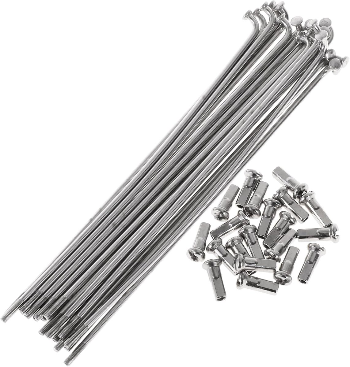 Set of 20 Spokes for Bicycle 13G Stainless Steel 304 Silver 130 mm - ShopVlot