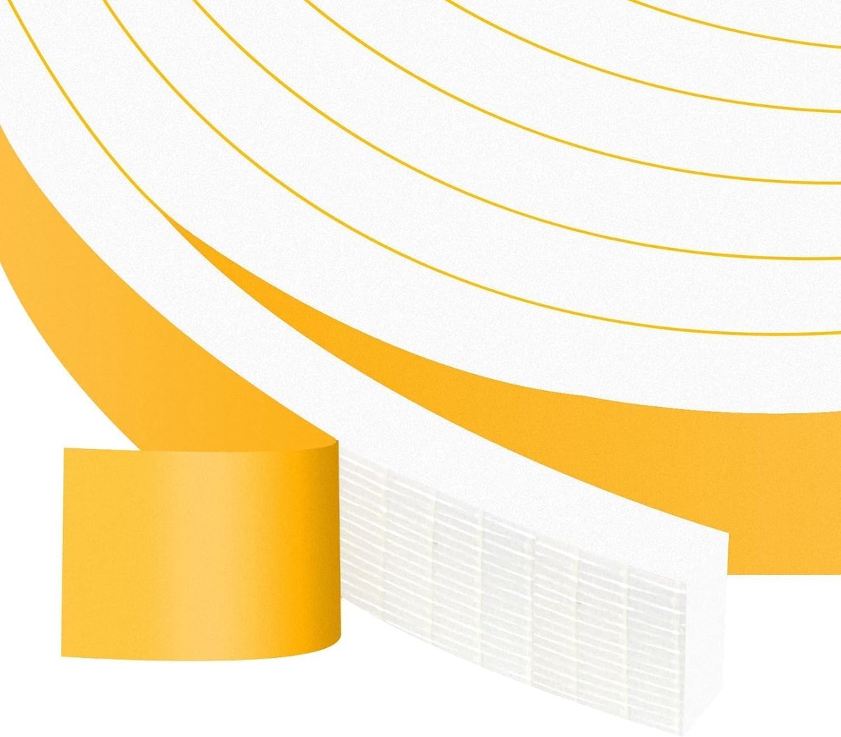 SnelShoppen - Hoge Dichtheid Schuimtape 25mm(W) x 10mm(D), Zelfklevende Weerstrip, Isolatie voor Ramen en Deuren, Geluiddicht en Schokbestendig, Gaten