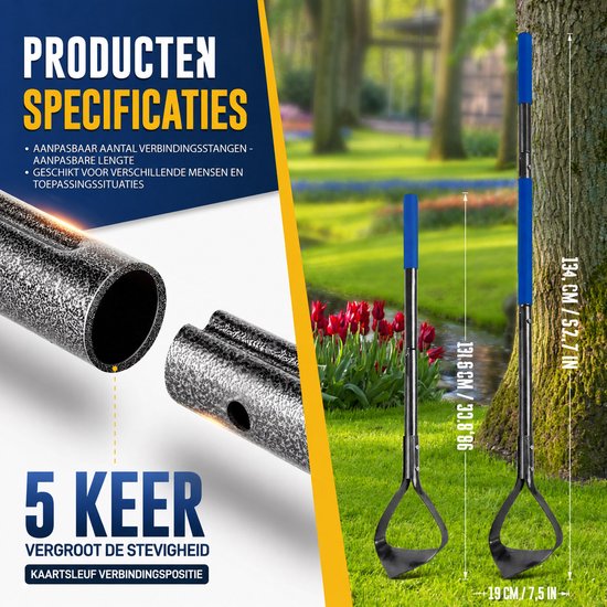 Arvioo - Trekduwschoffel - V-vormige wiedschoffel - tuingereedschap - verstelbare steel — afbeelding 5