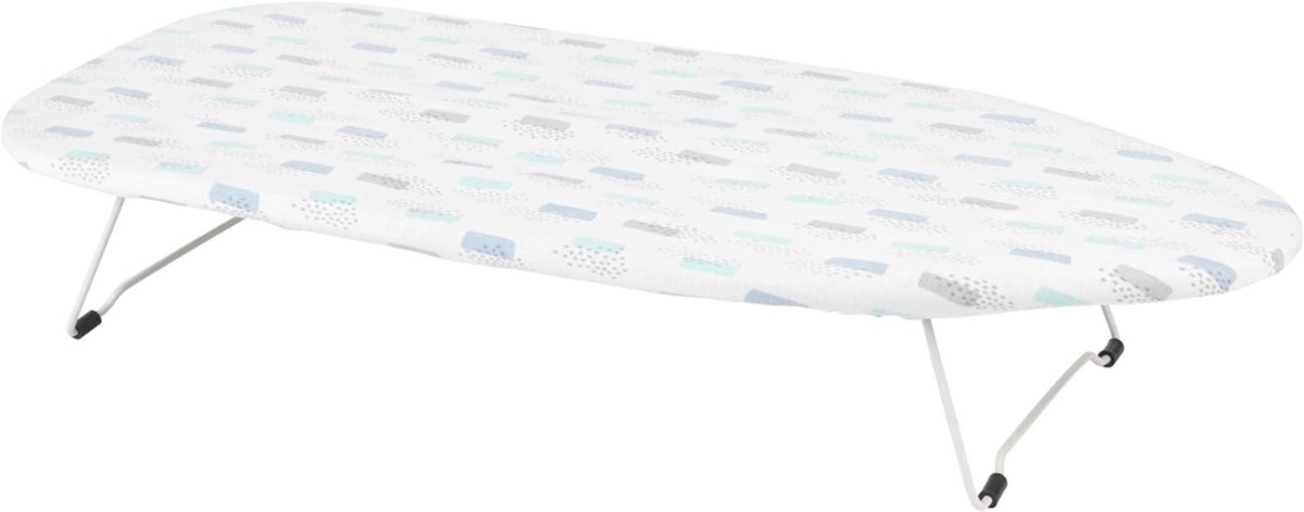 KIRA® Tafelstrijkplank - 73 x 31 cm- Inklapbare Strijktafel - Luxe Strijkplank met Katoenen Hoes - Wit - 73cm x 31cm x 15cm