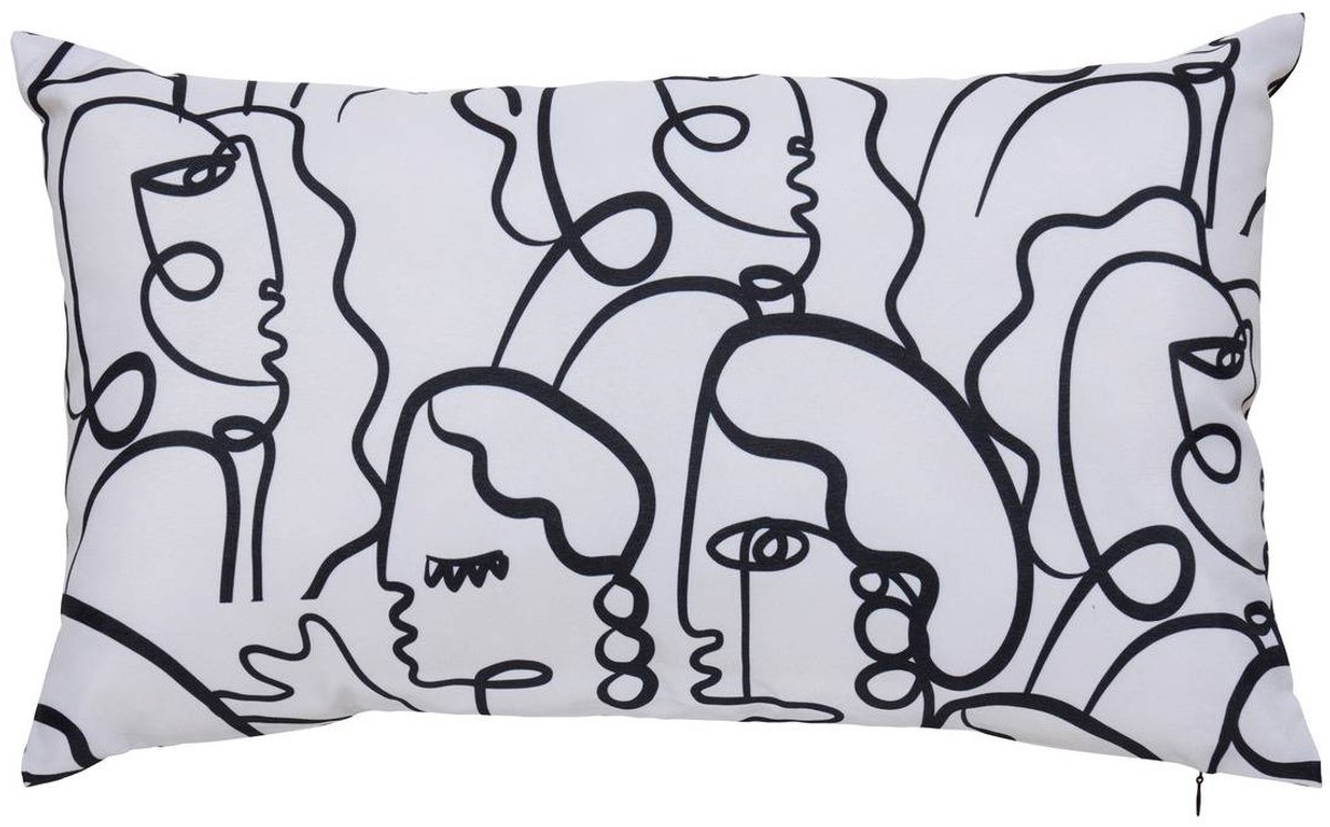 Atmosphera Créateur d'intérieur® Kussenhoes voor buiten met fantasieprint NOLAN Blanc froid