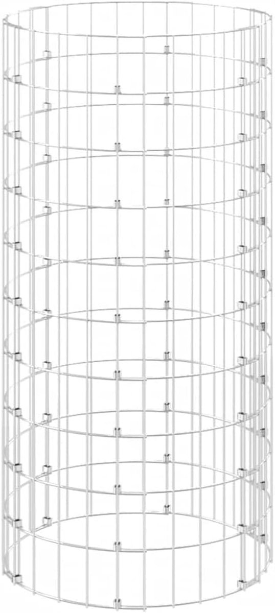 Compostbak Verzinkt Staal - Compostvat Gaas - Afval Verwerken - Goede Luchtcirculatie - 50 x 100 cm - Zilver
