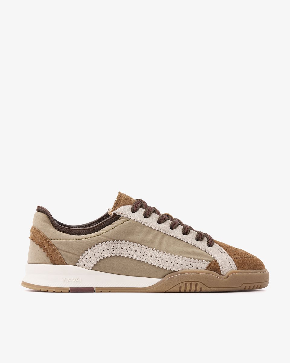 VIA VAI Kris Jaden Sneakers Dames - Leer,Suède,Textiel - Beige - Maat 41