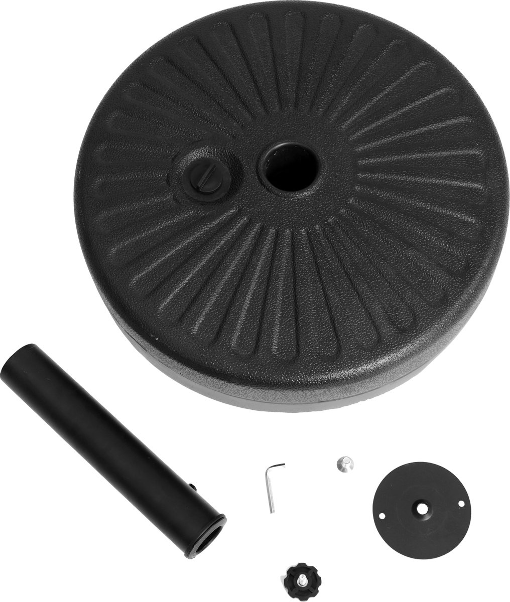 COVREO Parasolvoet 49,5 cm zwart kunststof, vulbaar met water en zand