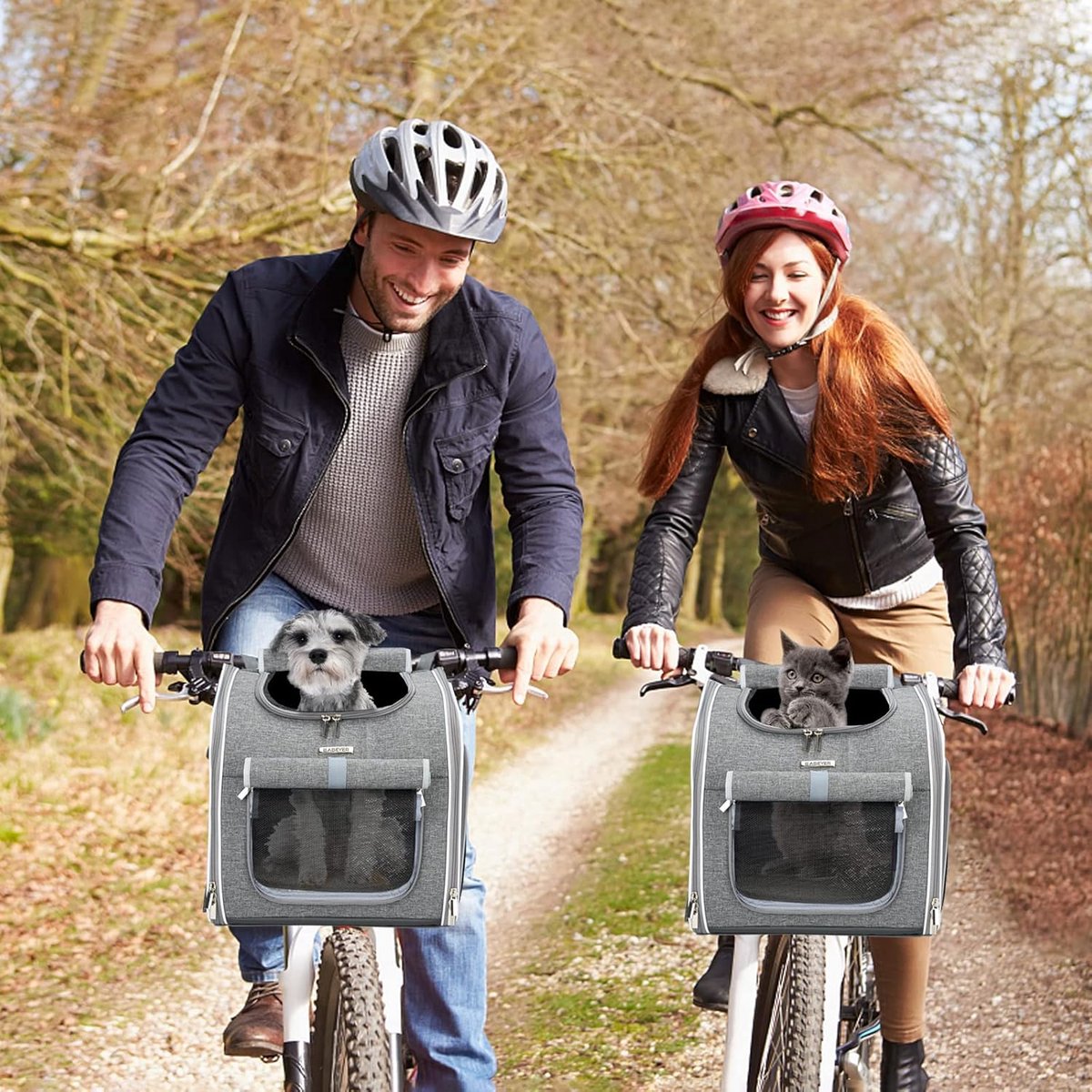Honden Fietsmand - Reismand Hond - Veilig Vervoer - Uitbreidbaar Ontwerp - 35 cm Hoog - Grijs