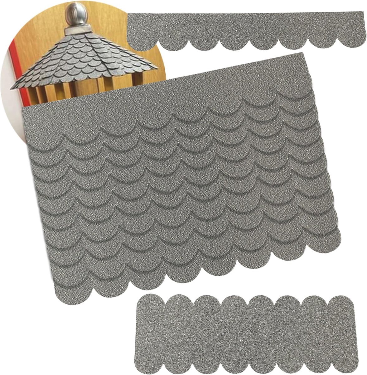 Dakvilt - Grijs - Mini-Dakshingles - Zelfklevend - Voor Vogelhuisjes en Nestkasten