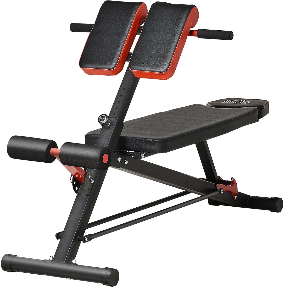 COVREO Halterbank 64 x 146 x 73,5-85 cm zwart staal, verstelbaar voor training
