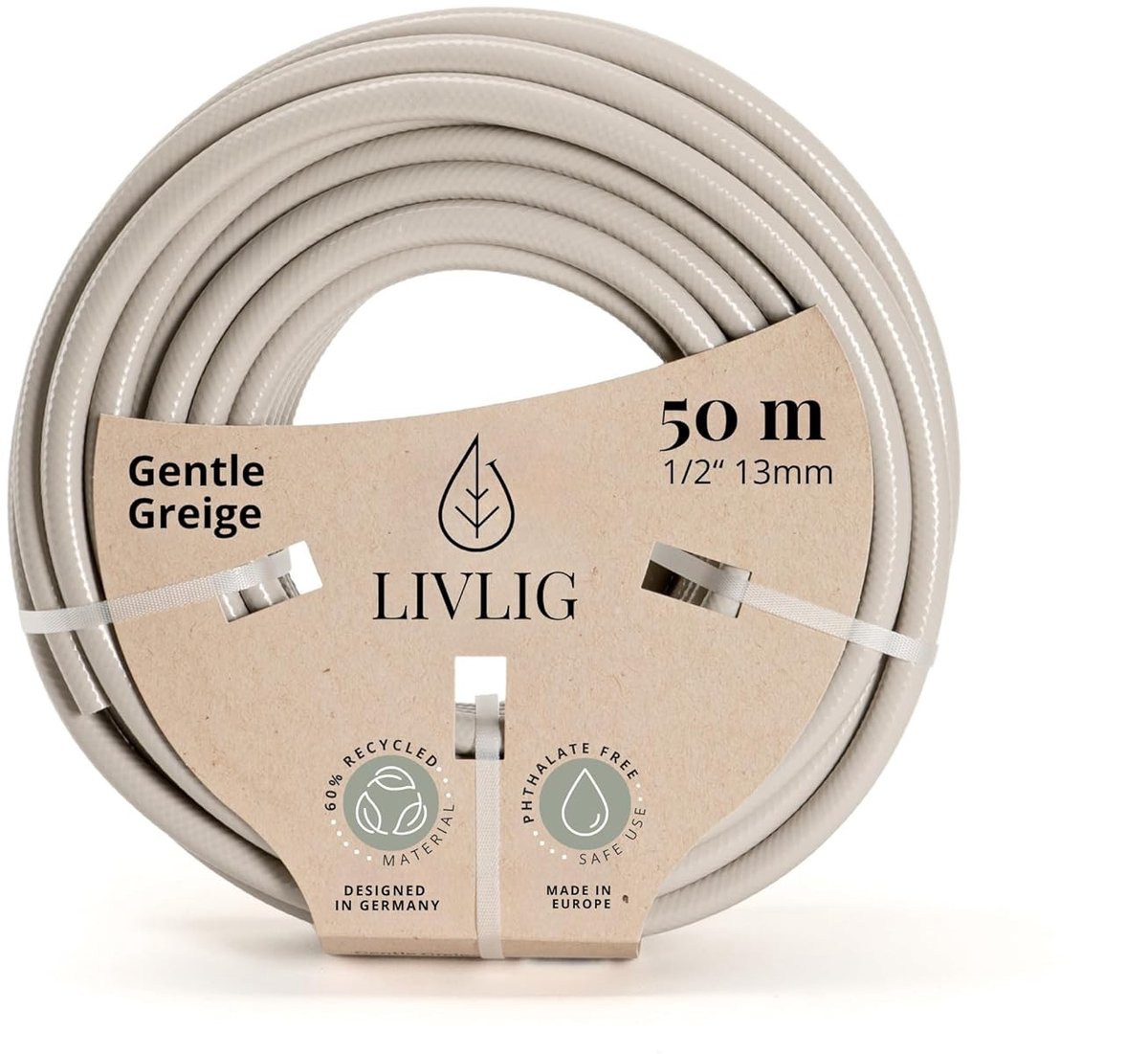 Tuinslang - Gentle Greige - 30 m - Van Gerecycled PVC - Voor Tuin en Balkon