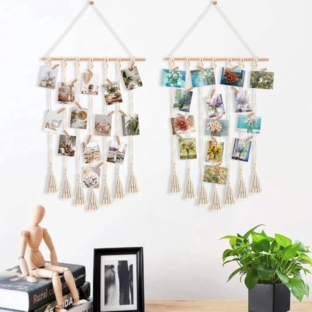 Foto hangend macramé - Boho-decoratie - 2 stuks