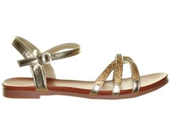 Goude Sandalen Plat Blinkend maat 40