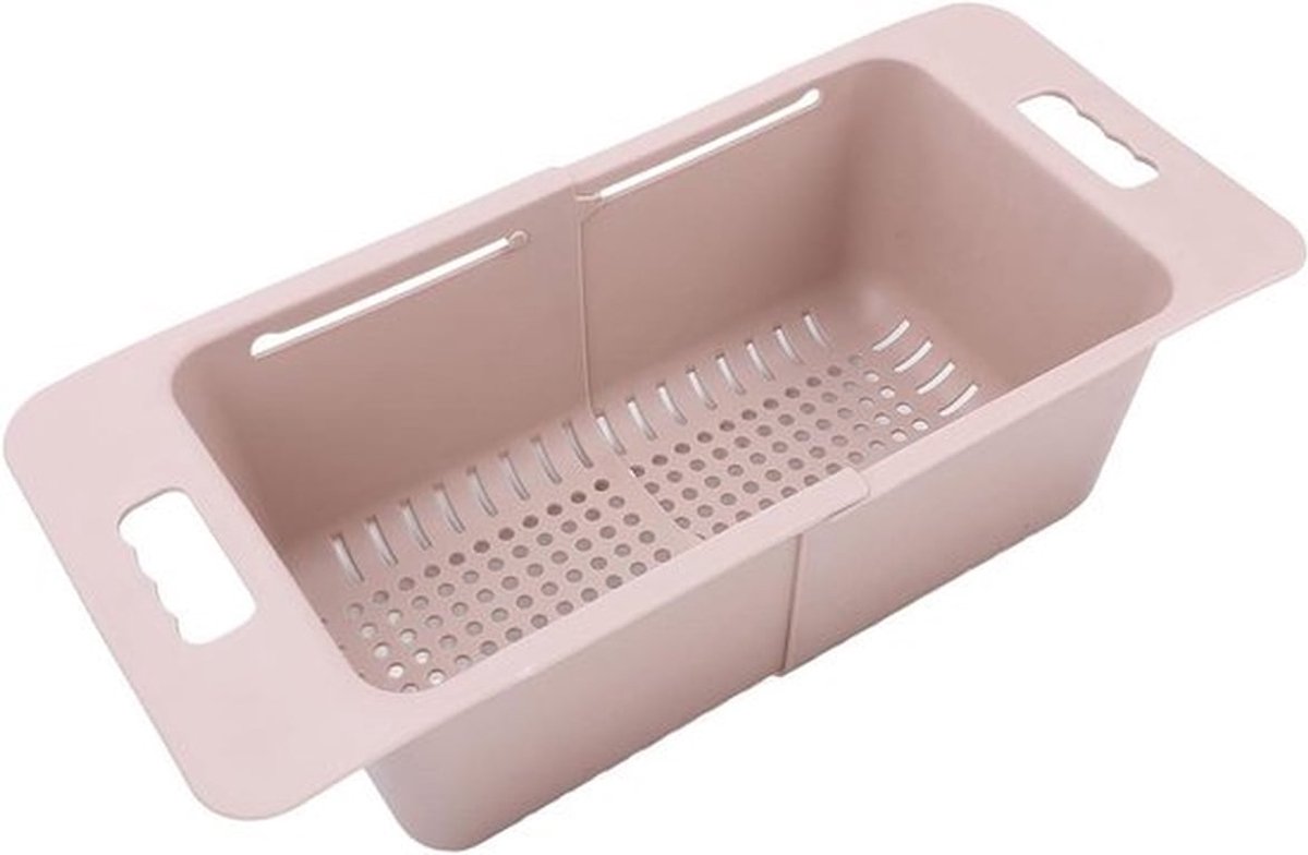 Uitschuifbare Vriezerorganizer met Handvat en Verstelbare Breedte, Roze - Ideaal voor Vriezeropslag in Keuken - Draagvermogen van 15-25 Kg