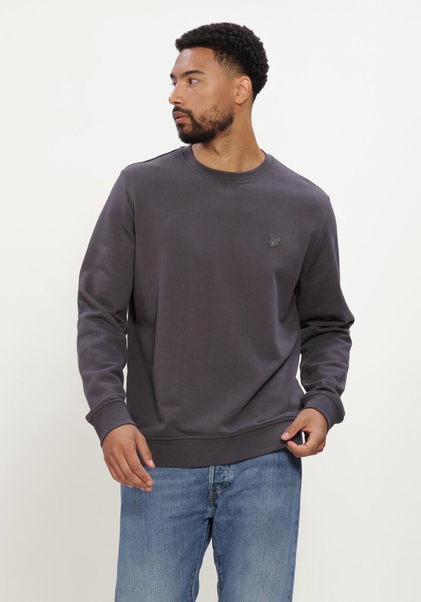 Lyle & Scott Superfine Crew Neck Sweatshirt Truien & Vesten Heren - Sweater - Hoodie - Vest- Donkergrijs - Maat XXL