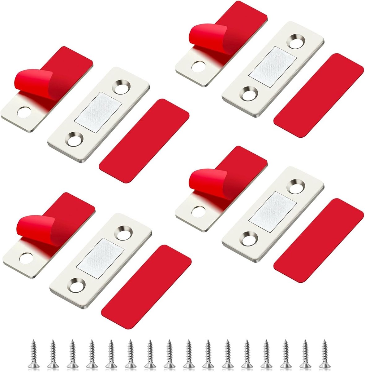 Magnetische Kastdeur Magneet - Roestvrij Staal - Ultradun Ontwerp - Zelfklevend - Voor Kasten en Laden
