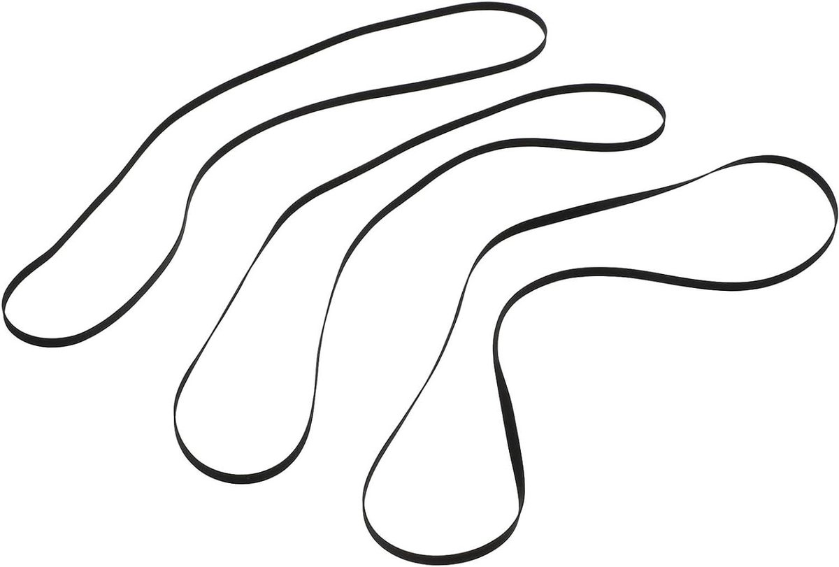 Platenspeler Riemen - Draaiplateau Band - Muziek Afspelen - Herstel Geluidskwaliteit - 3 Stuks - Zwart