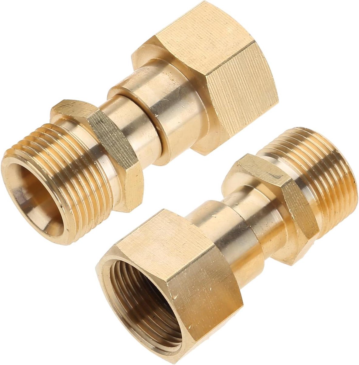 Hogedrukreiniger Adapter - Snelle Koppeling - Slangen Aansluiten - Corrosiebestendig Messing - 2 Stuks - Meerkleurig