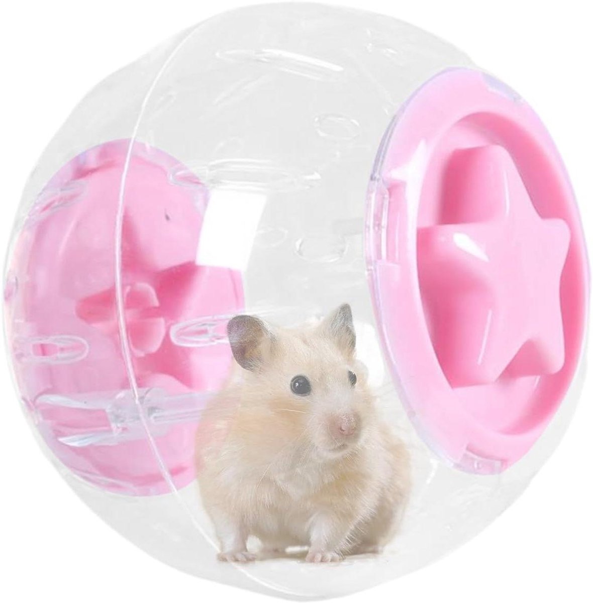 Huisdieren Bal - Loopbal Dieren - Actieve Beweging - Geventileerde Kooi - 17.5 cm - Roze