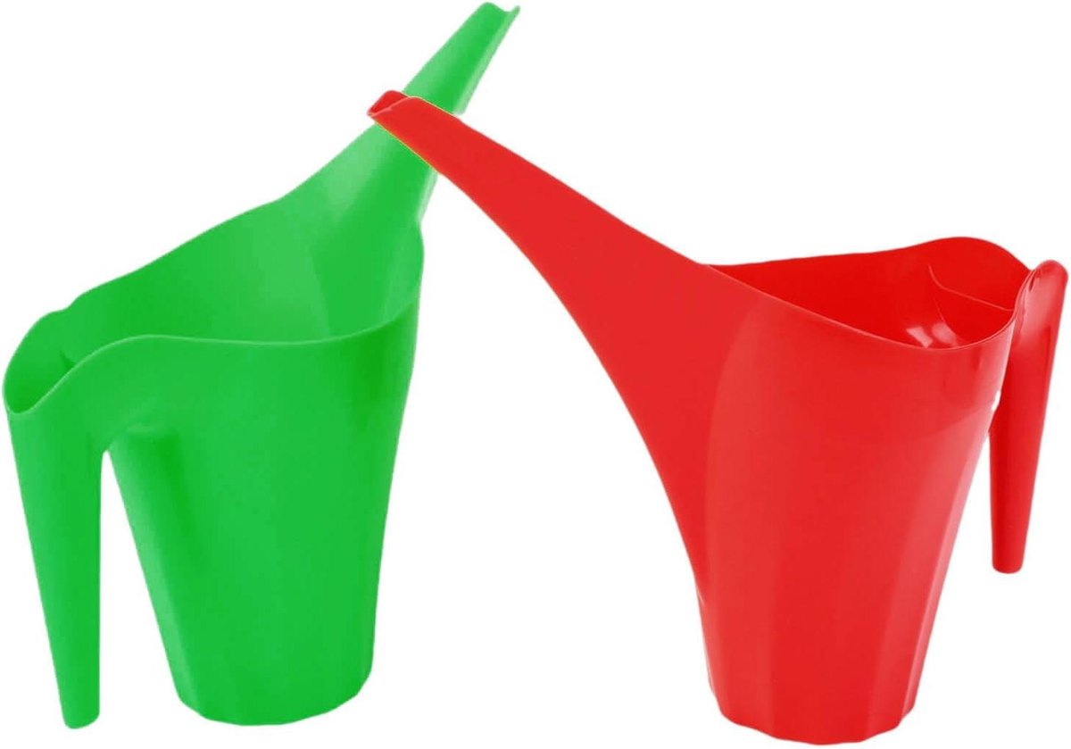 Kunststof Gieter - Water Gieter - Planten Water Geven - Lange Nauwkeurige Uitloop - 2 Liter Capaciteit - Rood en Groen