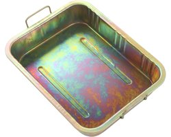Olielekbakpan - Olieopvangbak Afvoercontainer - Voertuigonderhoud - Gegalvaniseerd Metaal Ontwerp - 50 x 39 x 10 cm - Zilver