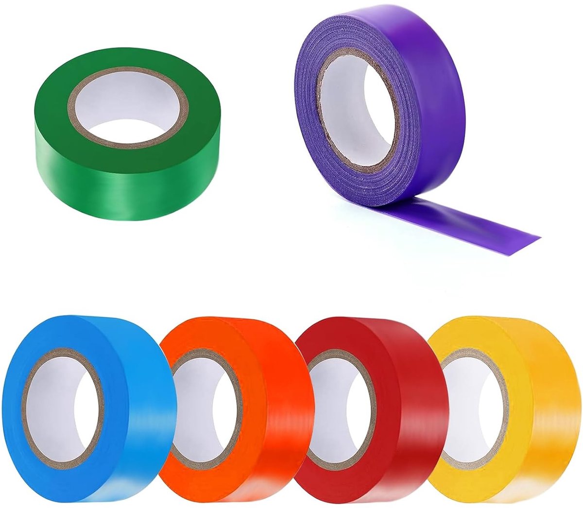 Kleurige Markeringstape, 6 Rollen Plakstrips, Neon Tape voor Thuis en Werkplek, 1.8 cm x 25 m, Ideaal voor Labelen en Organiseren