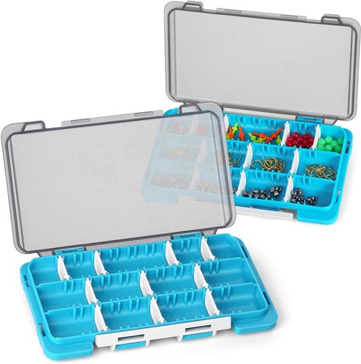 Tackle Organizer met verwijderbare duikers, visgerei opberghaak doos, verstelbare scheiders - blauw.