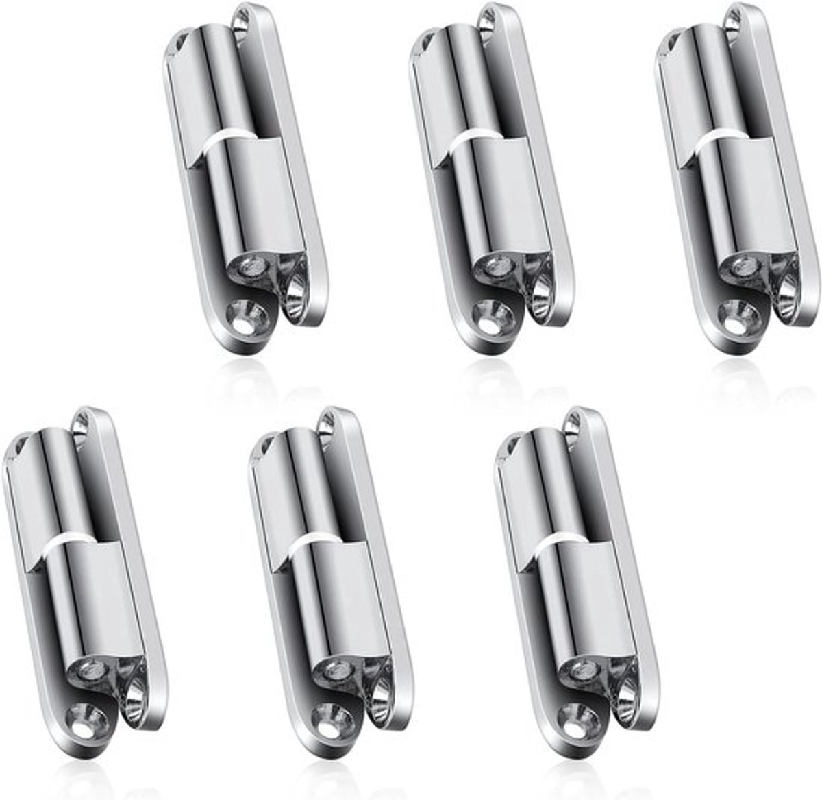 Zinc Alloy Vouwdeur Scharnieren Set van 6 voor Houten Deuren, Inclusief Witte Wasringen voor Deuren, Ramen en Kasten