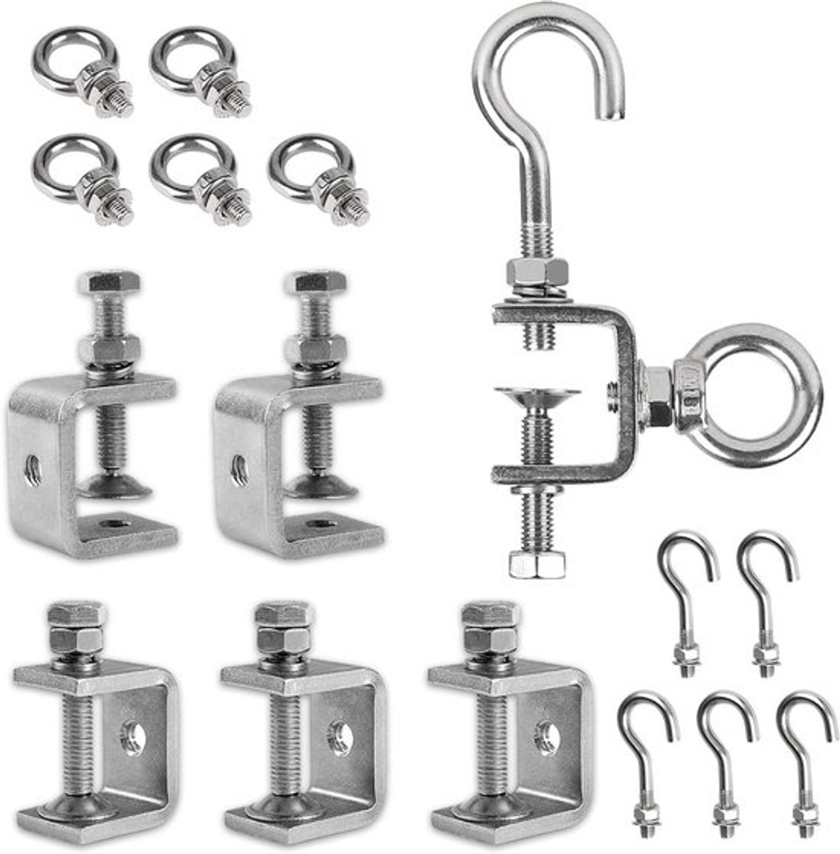 Set van 6 RVS Klemmen - Verstelbare Schroefklemmen voor Lassen, Houtbewerking en Auto Reparatie met een Klembereik van 0-25 mm