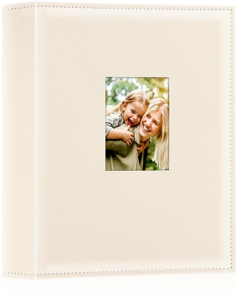 SnelShoppen - Ywlake Fotoalbum Groot 10x15 cm - Beige Leer Instapalbum voor Portretfoto's, Foto's en Herinneringen - Perfect voor Feesten en Speciale