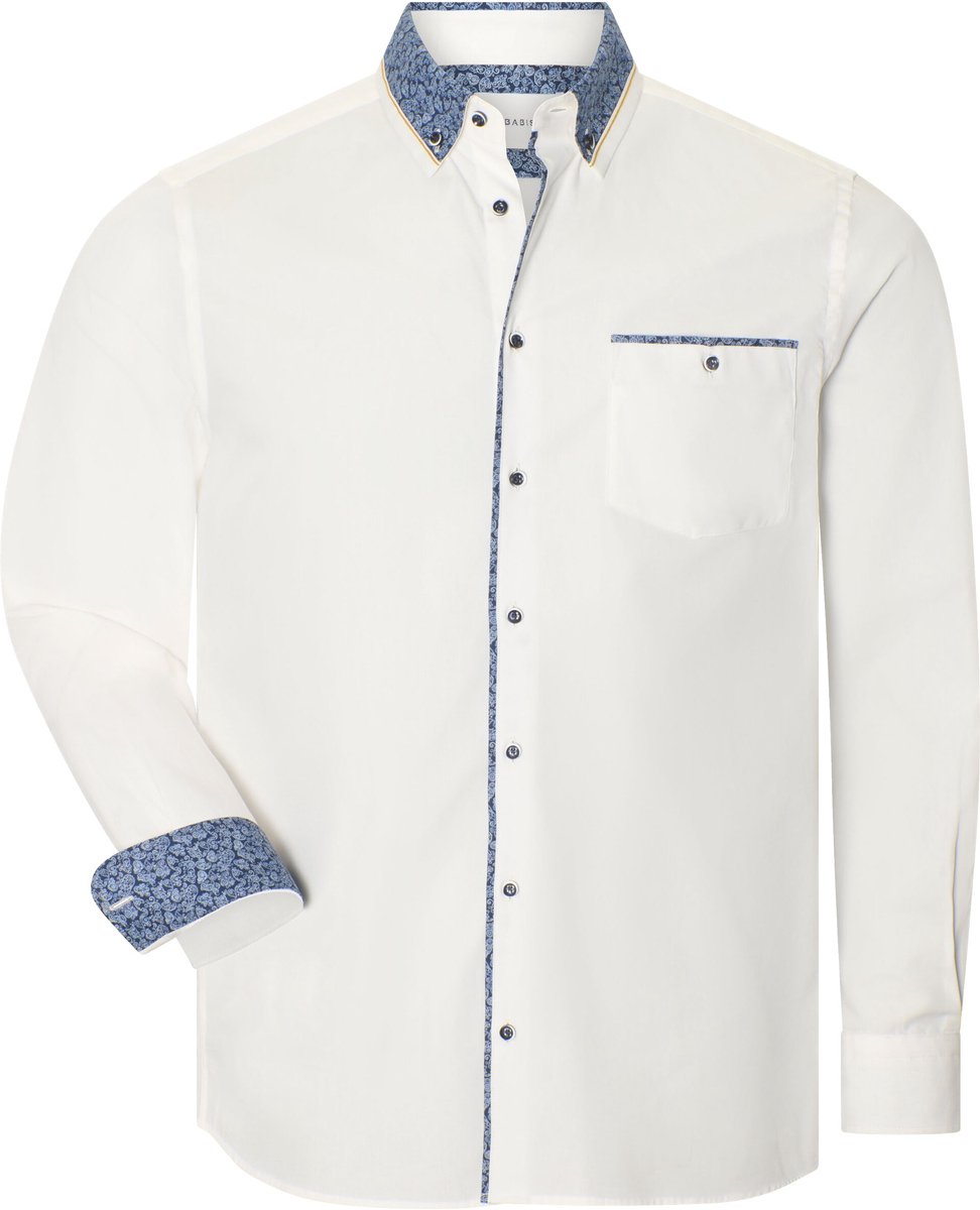 Babista herren Overhemd - 47/48 - wit - Plus Size