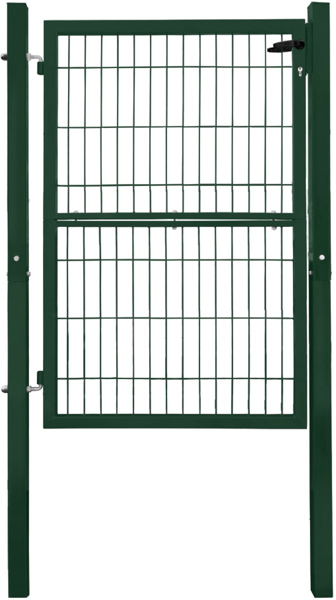 Tuinpoort / Hekpoort / Looppoort – Vierkante buis – Antraciet / Groen – Met slot (V2A roes