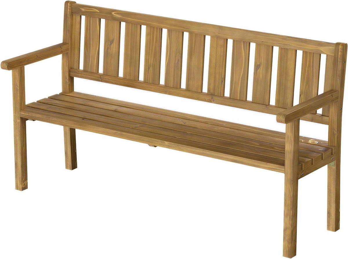 Tuinbank 3-Zits - Buitenbank Hout - Genieten Buiten - FSC Gecertificeerd Hout - 167 x 57 x 93 cm - Teak