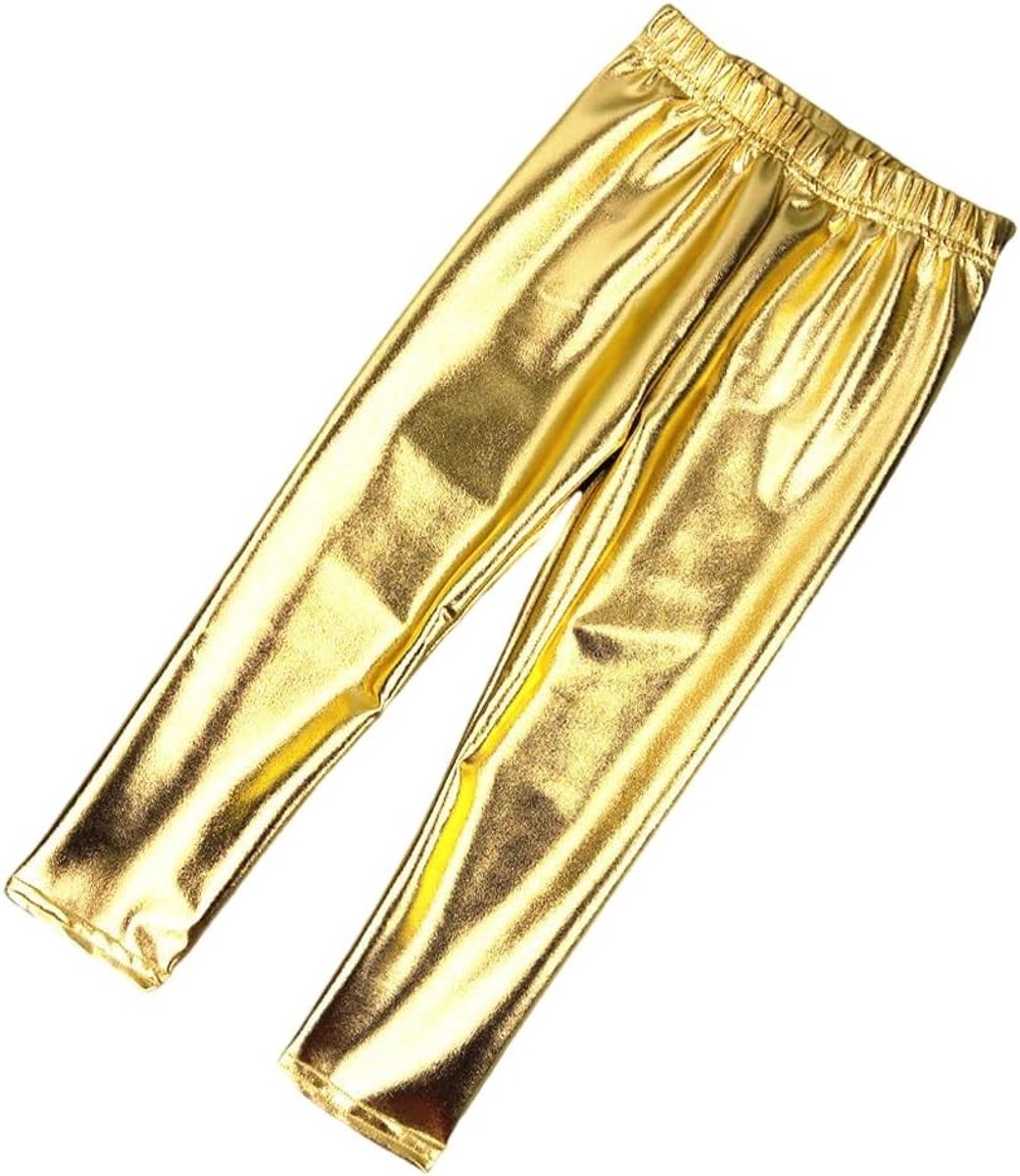 Leggings voor Meisjes in Metallic Kleur - Shiny Stretch Holografische Punk Broek voor Kinderen