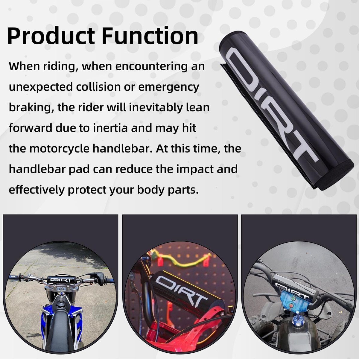 Motorfiets stuurbeugel bescherming 25 cm - universele beschermkussen - demping bij impact - verhoogt rijveiligheid - ShopVlot
