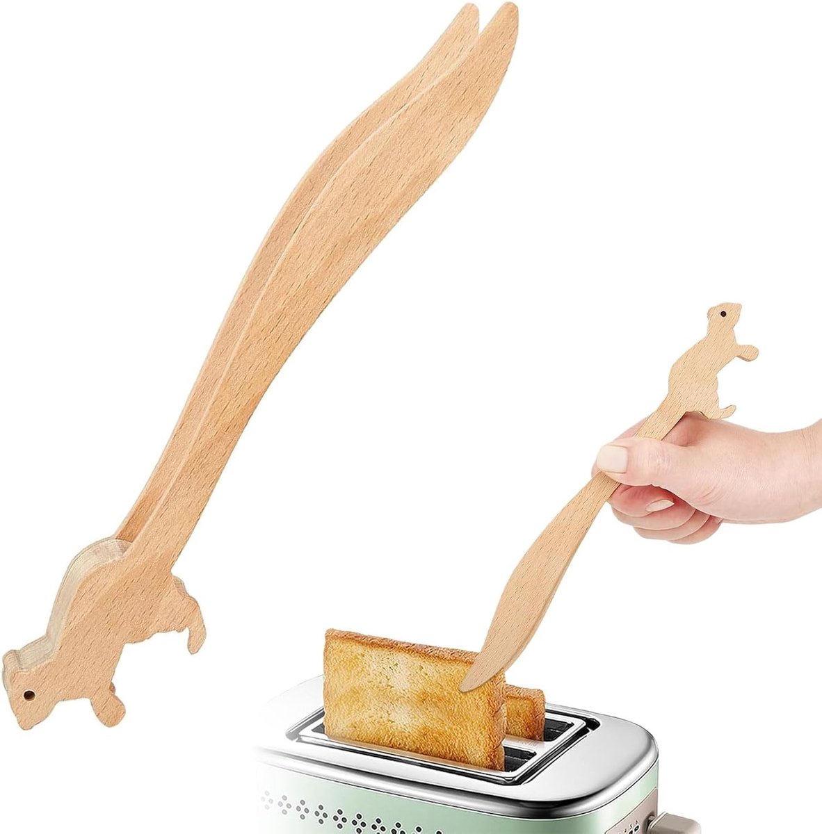 Houten Keuken Tangen - Grote Veelzijdige Tangen voor Toast, Bacon, Fruit en Muffins, Antislip en Warmtebestendig, Makkelijk te Reinigen Keukengereedschap