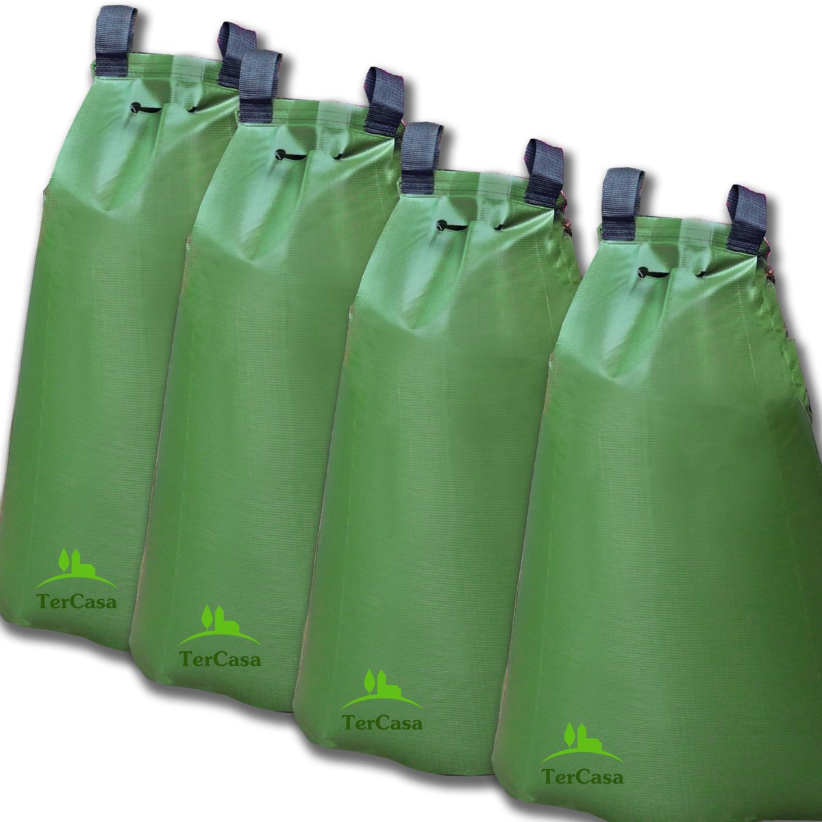 SnelShoppen - Irrigatiezakset voor Bomen 75 Liter, 4 Waterzakken van Robuust PVC, Gietzak voor Zachte Irrigatie tot 11 Uur, Boomzakken met Ritssluitin