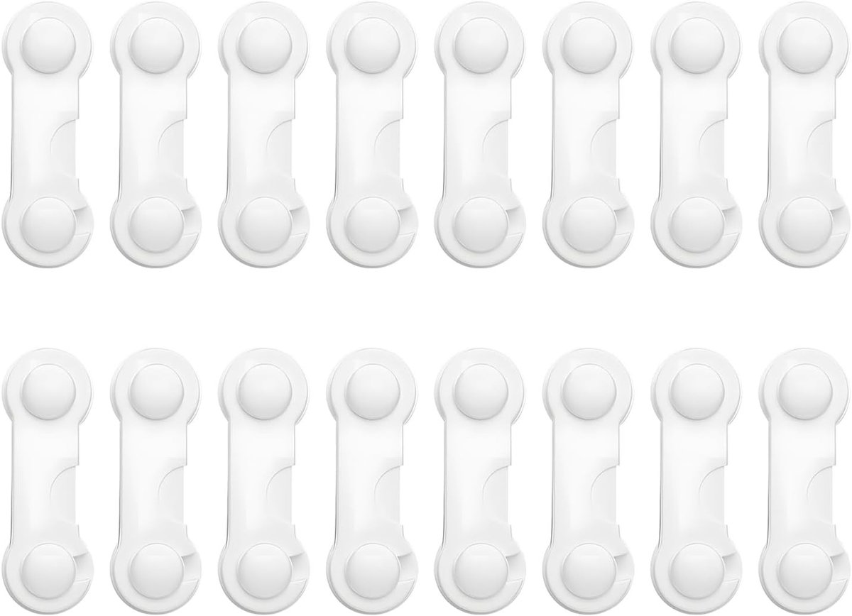 16 stuks kinderbeveiliging voor laden en deuren, eenvoudig te installeren zonder boren, veilig en sterk klevend, ideaal voor baby- en kinderveiligheid