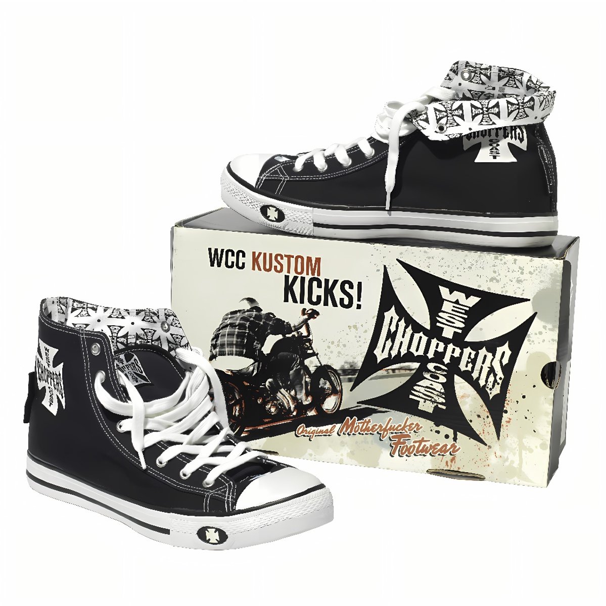 WCC- West Coast Choppers -schoen Warrior Zwart