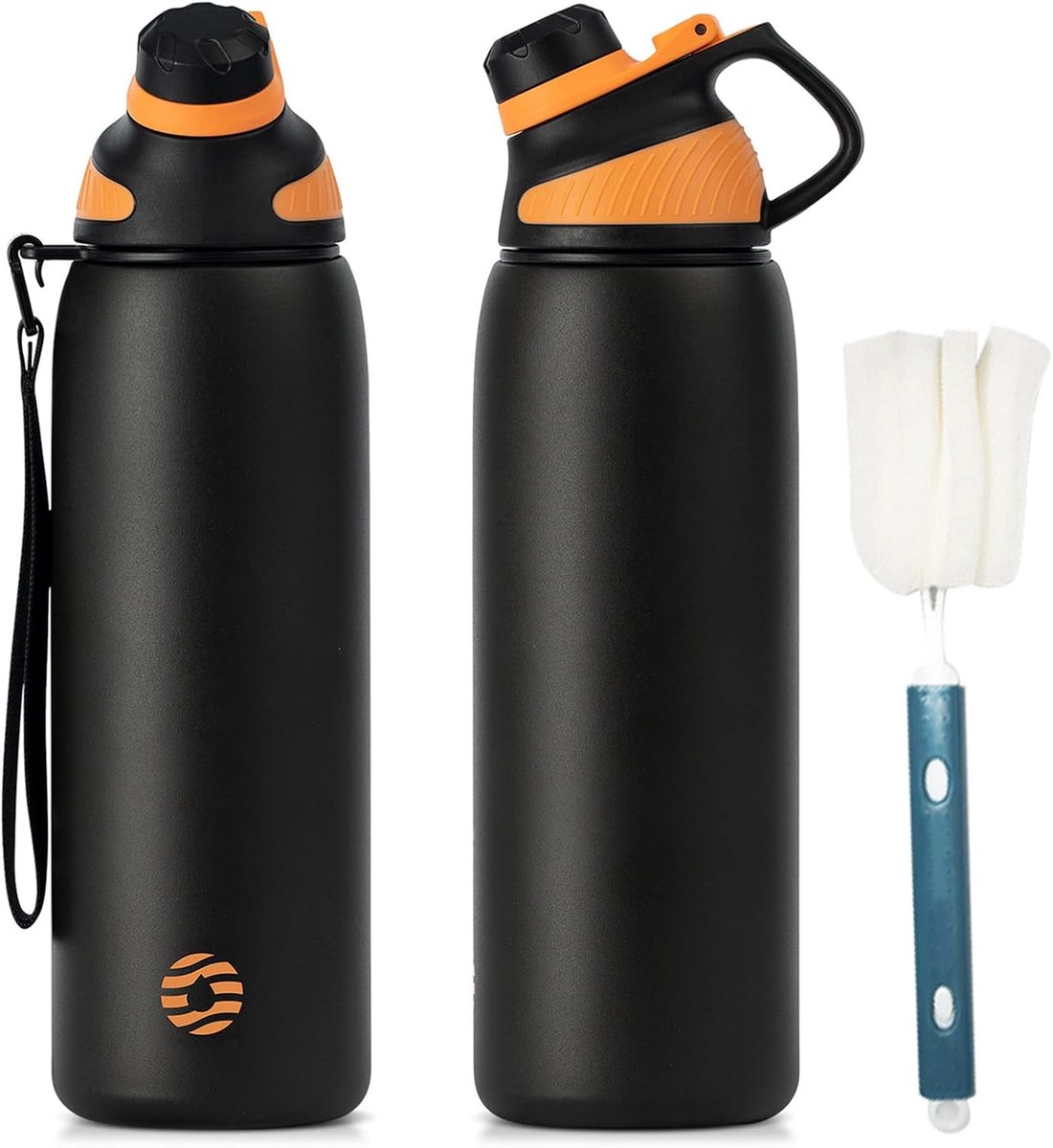 SnelShoppen - Roestvrijstalen Sportdrinkfles met Magnetisch Deksel, BPA-vrij, Lekvrije Kinderfles, Geschikt voor Koolzuur, 400ml, 600ml, 800ml, 1L, 15