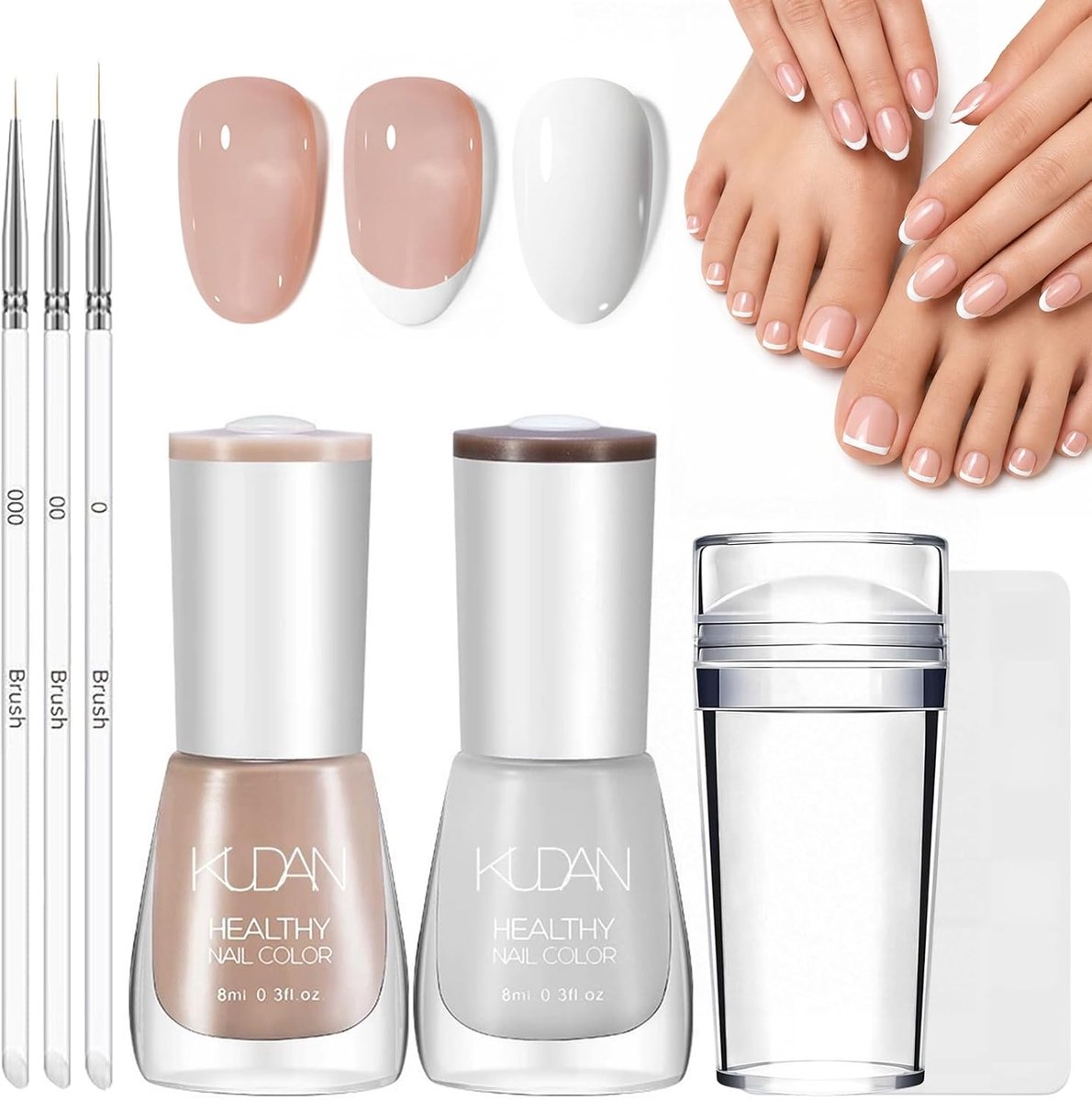 Nagellakset 4 kleuren - sneldrogend hoogglans - chipbestendig waterbasis - ideale doe-het-zelf manicure - ShopVlot