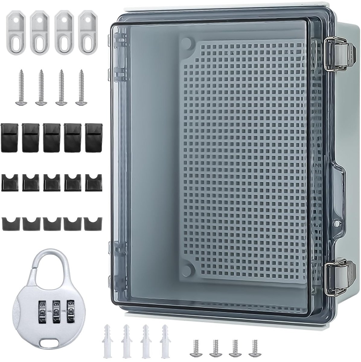 SnelShoppen - Aansluitdoos Waterdicht IP65 - Outdoor Verdeeldoos met Transparante Schakelkast voor Buiten - Industriële Behuizing met Wandmontage-Acce