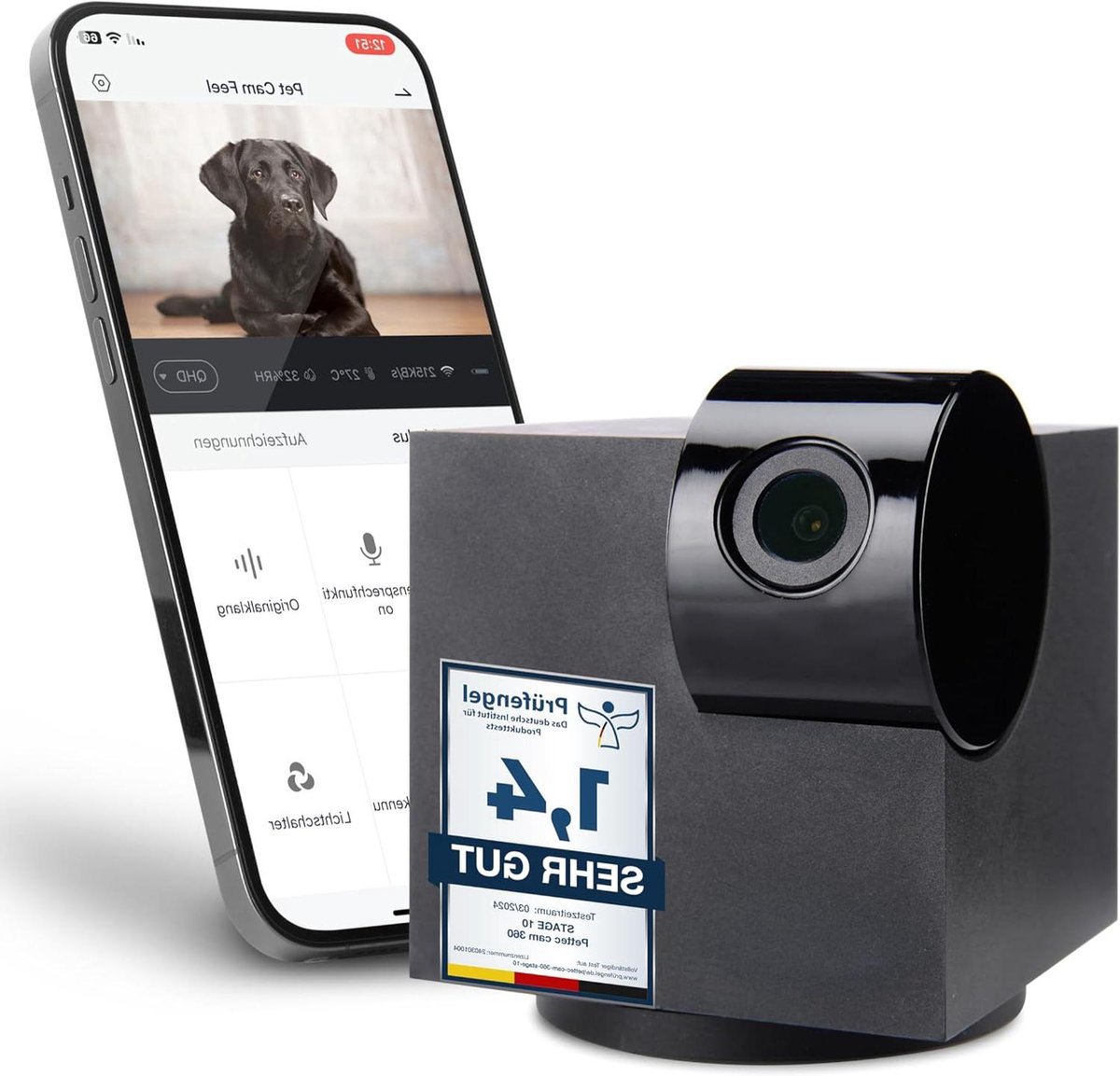 Toezichtscamera Full HD - Bewegingsmelder Camera - Huisdier Bewaken - 360 Graden Zwenkbaar - 635 cm Hoog - Wit
