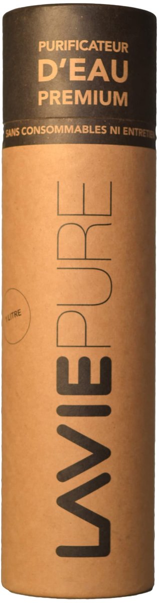 SnelShoppen - LaVie Pure Innovatieve Waterzuiveraar met UVA-licht, Antraciet, 1 Luchtreiniger + 4 flessen van 1 liter, Verander Kraanwater in Zoet Wat