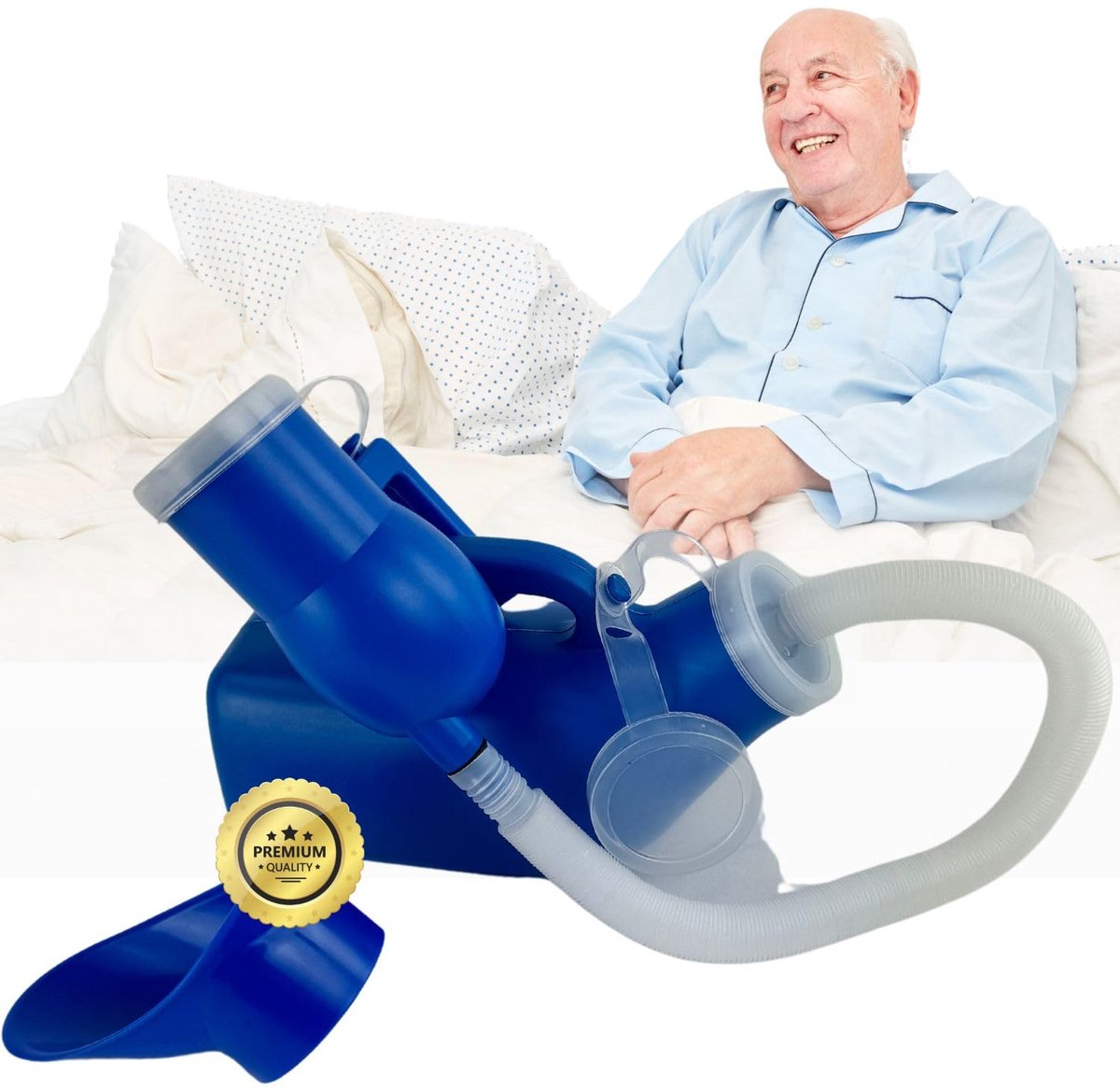 SnelShoppen - OrtoPrime Urinoir voor Volwassenen Uniseks 1200 ml - Portable Urinal voor Mannen en Vrouwen - Anti-Odour Cap - Medische Urinefles voor B